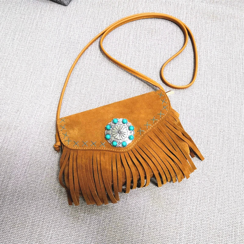 Female Genuine Leather Bohemian Gypsy Handbag