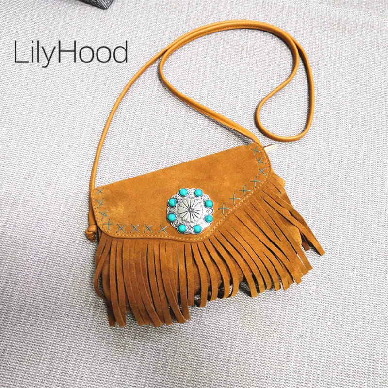 Female Genuine Leather Bohemian Gypsy Handbag