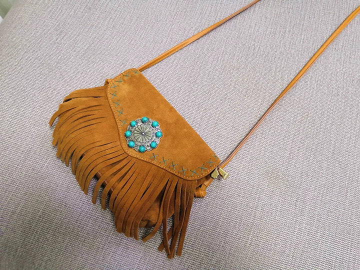 Female Genuine Leather Bohemian Gypsy Handbag