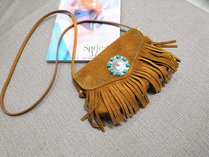 Female Genuine Leather Bohemian Gypsy Handbag