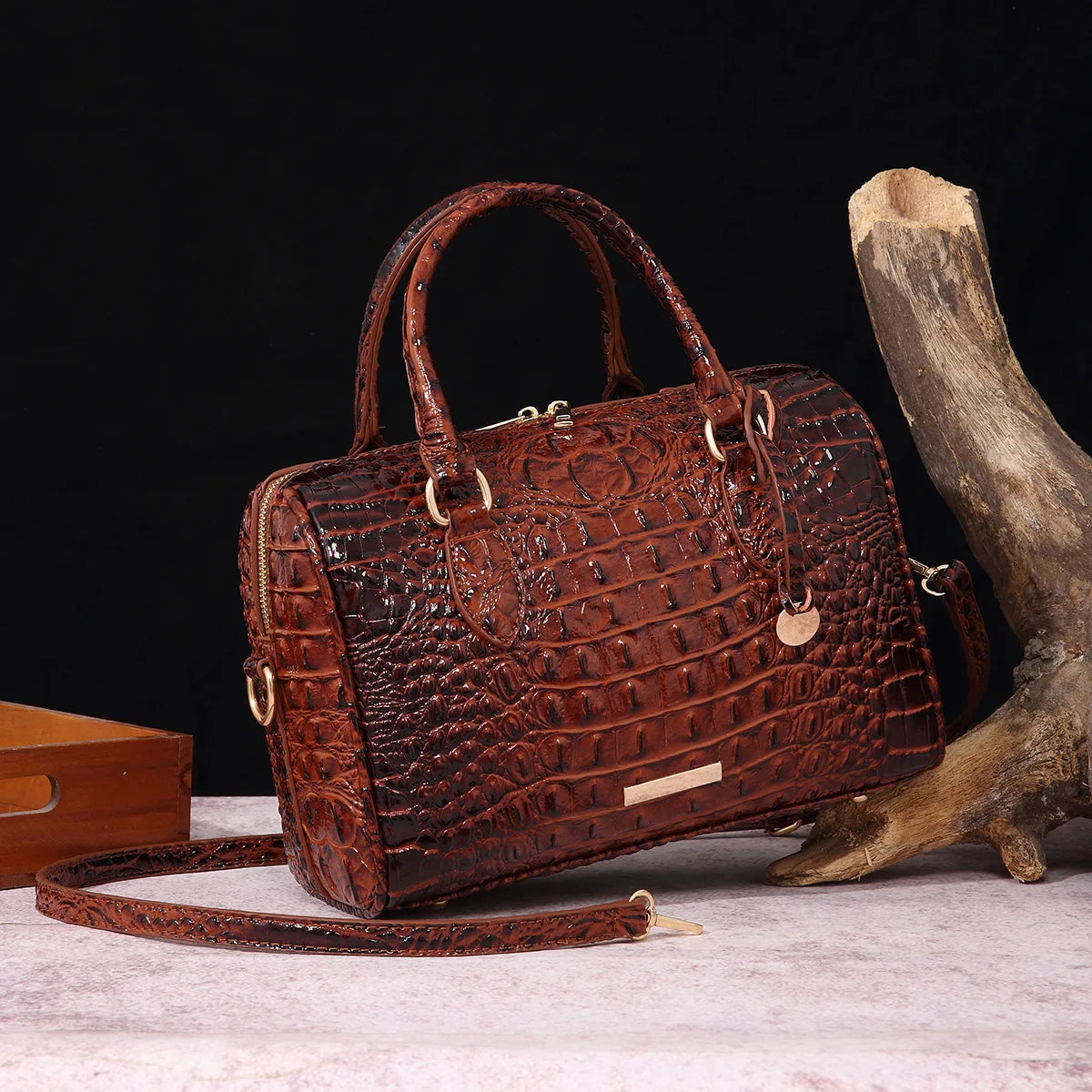 Alirattan Crocodile Pattern Handbags for Women