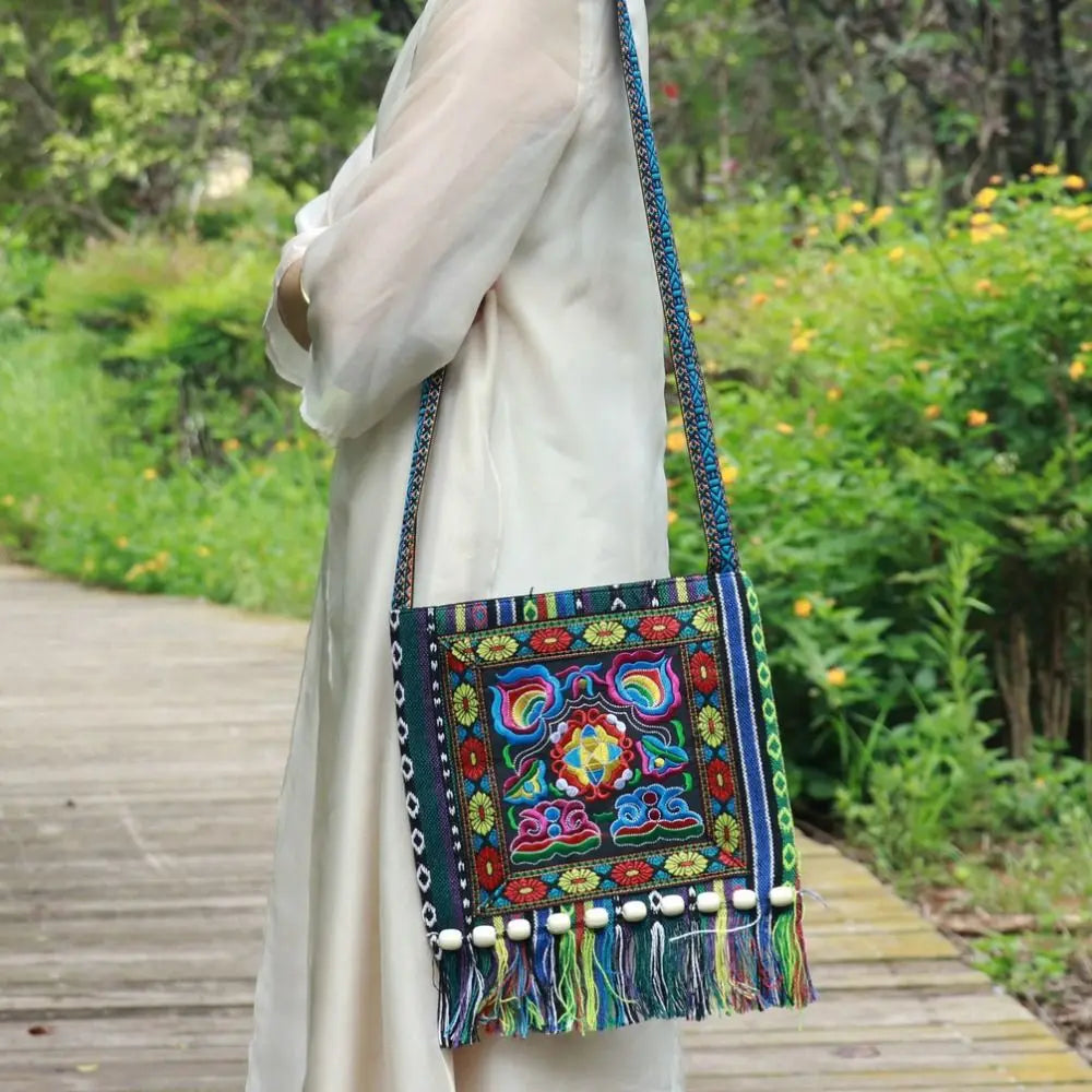 Vintage Hmong Tribal Ethnic Thai Indian Boho Shoulder Bag