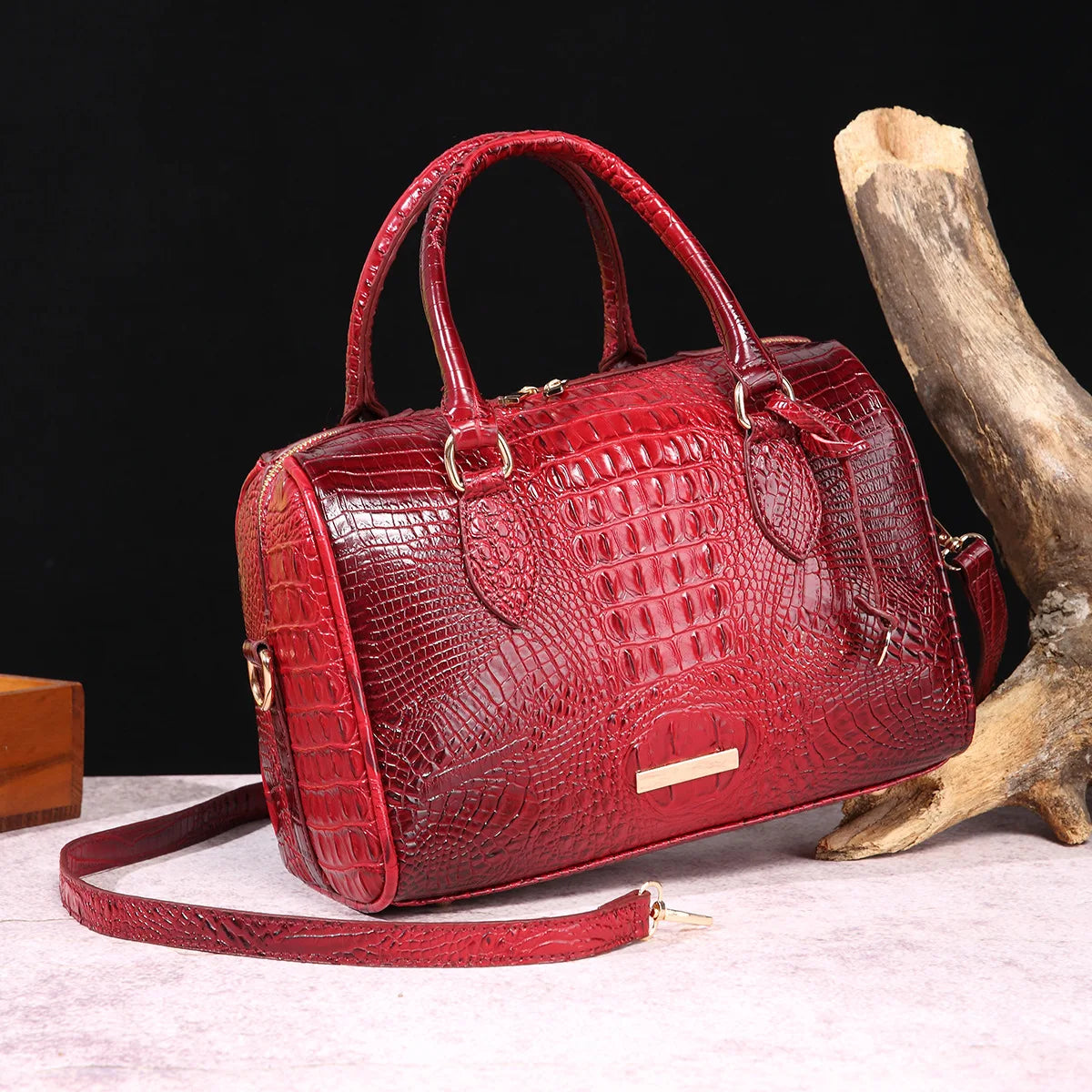 Alirattan Crocodile Pattern Handbags for Women