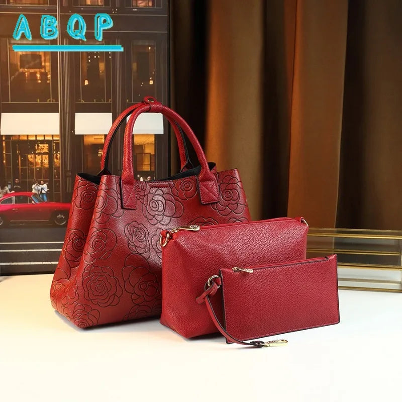 Red Flower Women's Handbag