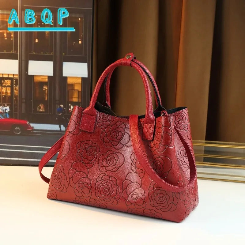 Red Flower Women's Handbag