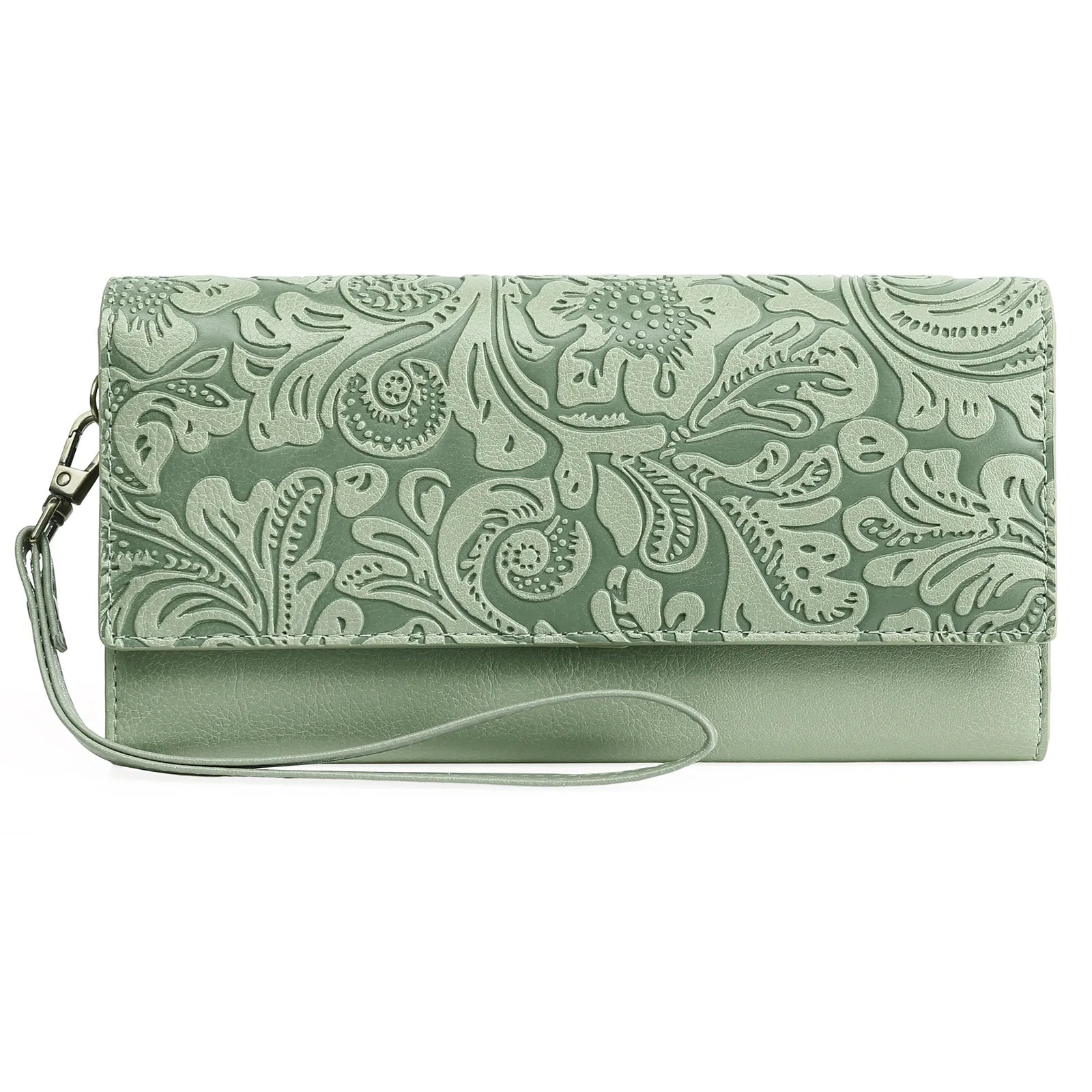 PU leather lady's long three-fold wallet