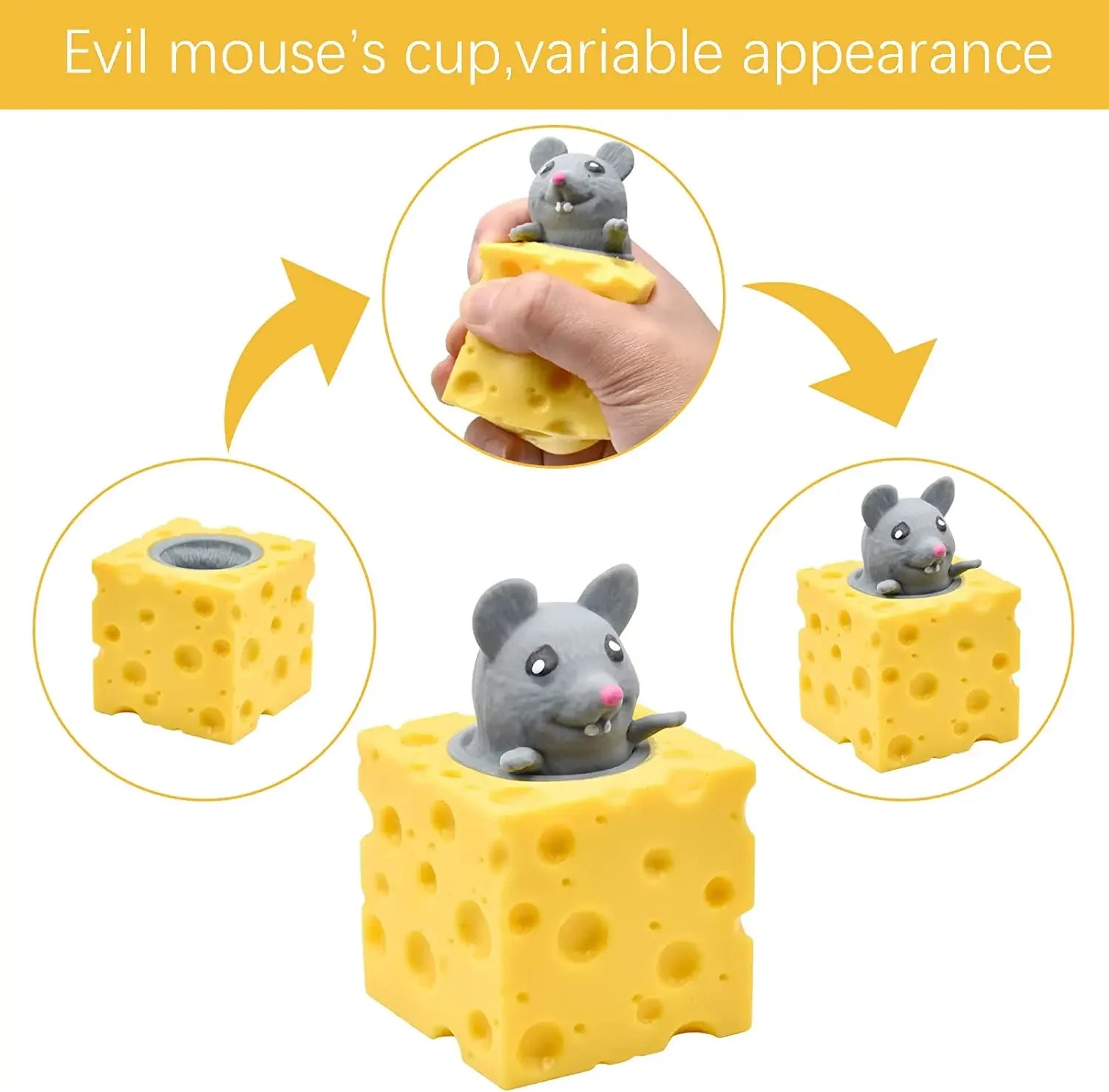 Cheese Mouse Cup Decompression Squeeze Cheese Toys