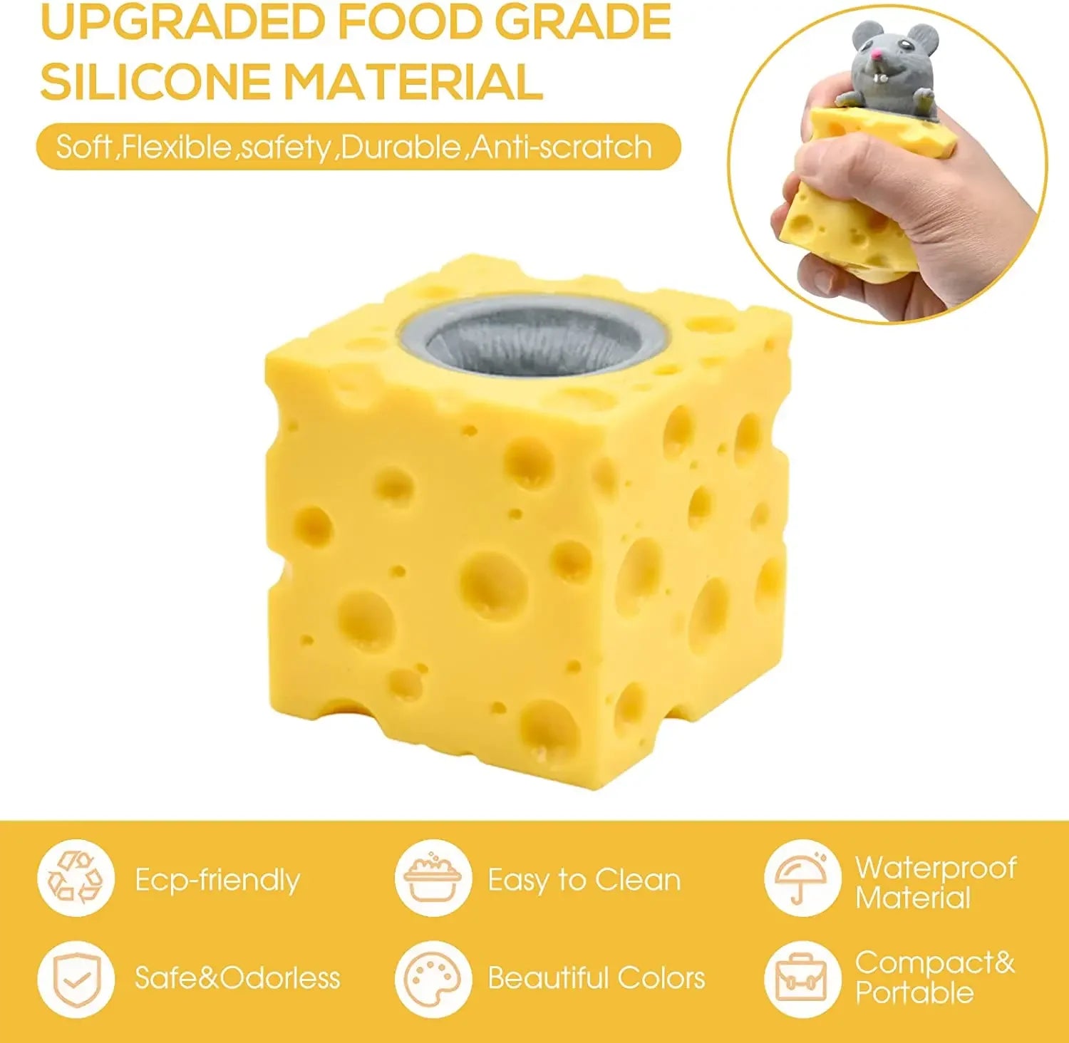 Cheese Mouse Cup Decompression Squeeze Cheese Toys
