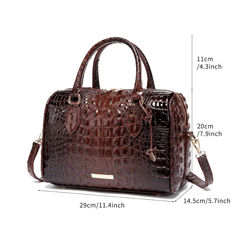 Alirattan Crocodile Pattern Handbags for Women