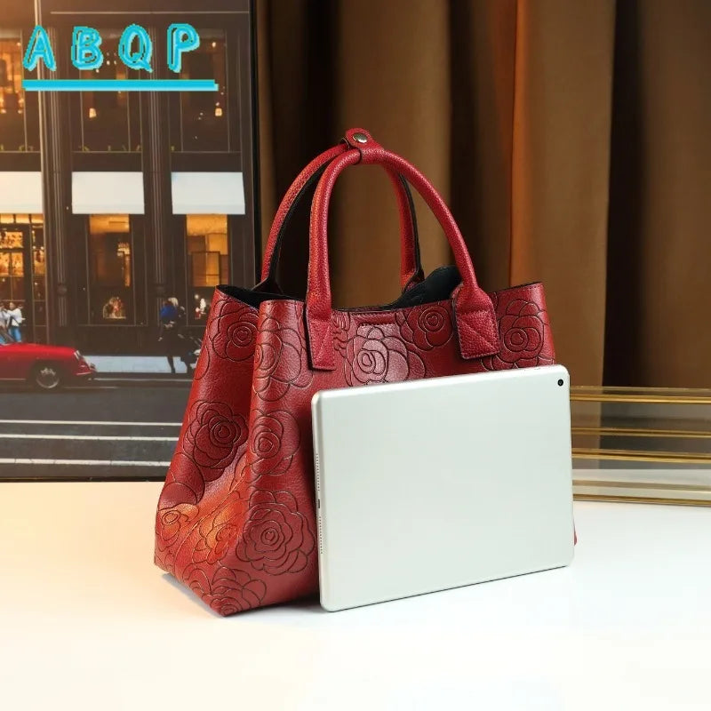 Red Flower Women's Handbag