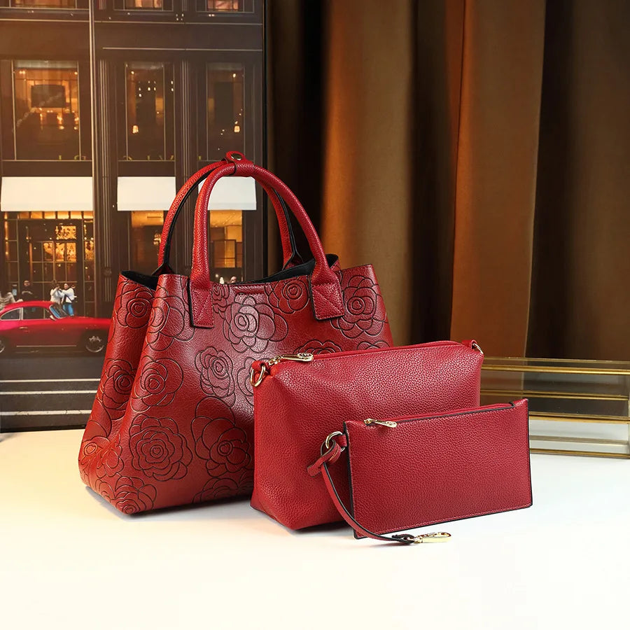 Red Flower Women's Handbag