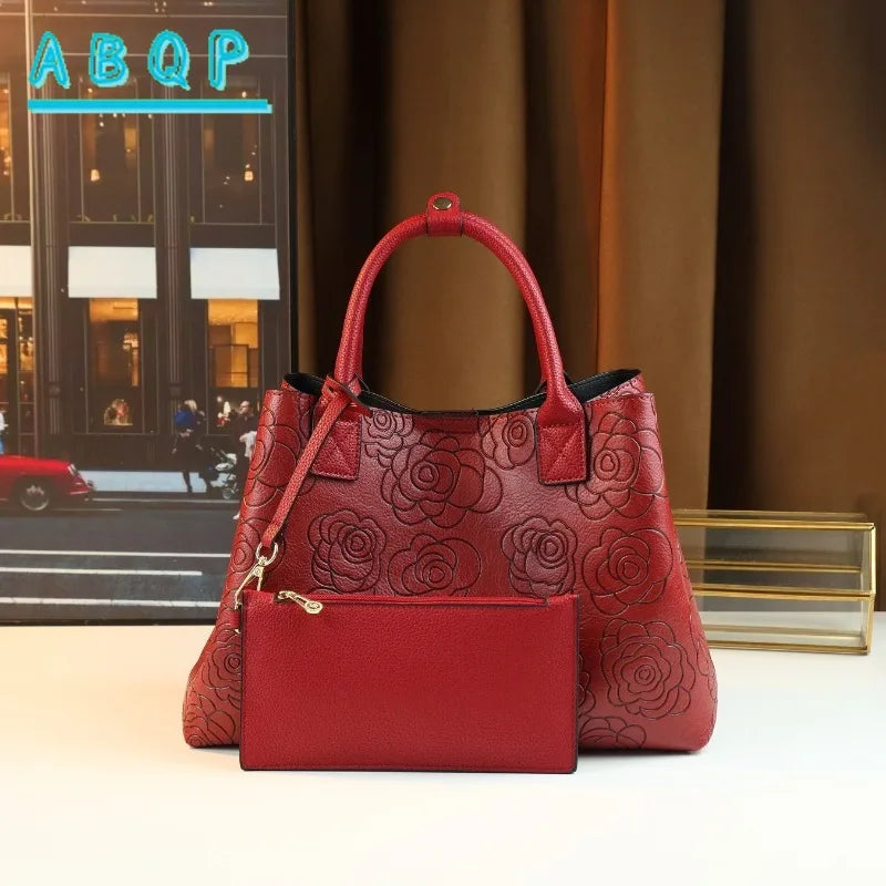 Red Flower Women's Handbag