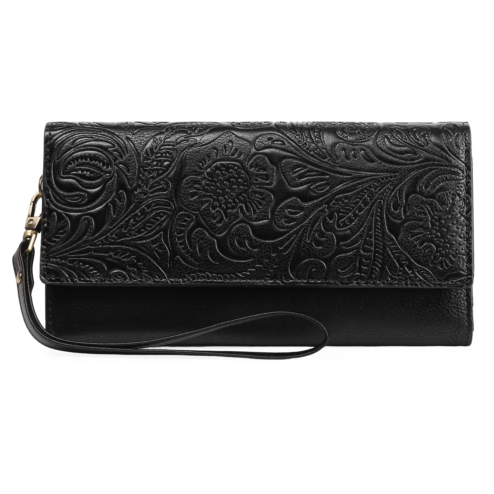 PU leather lady's long three-fold wallet